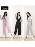 กางเกงเอี่ยม ผ้าชีฟอง ขากว้างยาว สไตล์สาววัยรุ่น เกาหลี2016